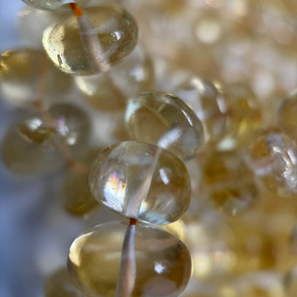 Citrine Polished Rondelle Gemstone Beads (AA Quality)
