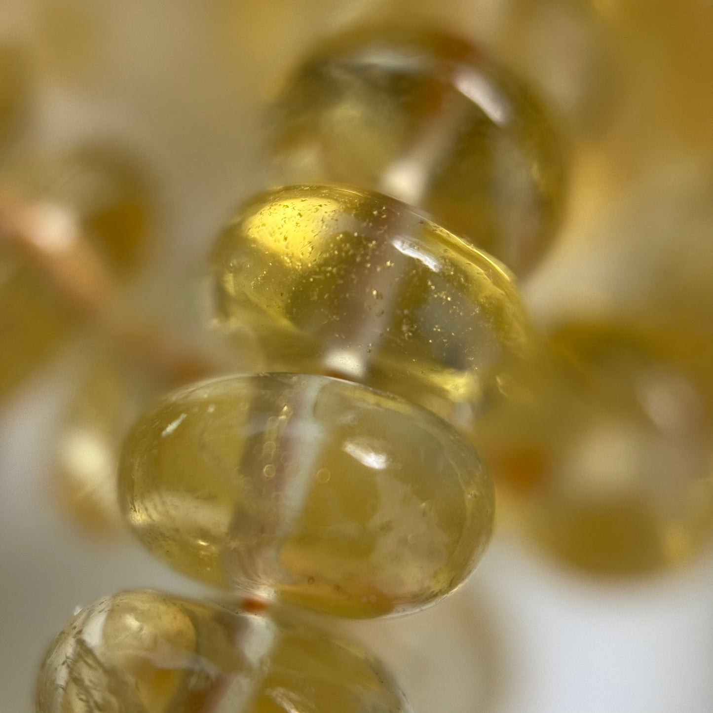 Citrine Polished Rondelle Gemstone Beads (AA Quality)