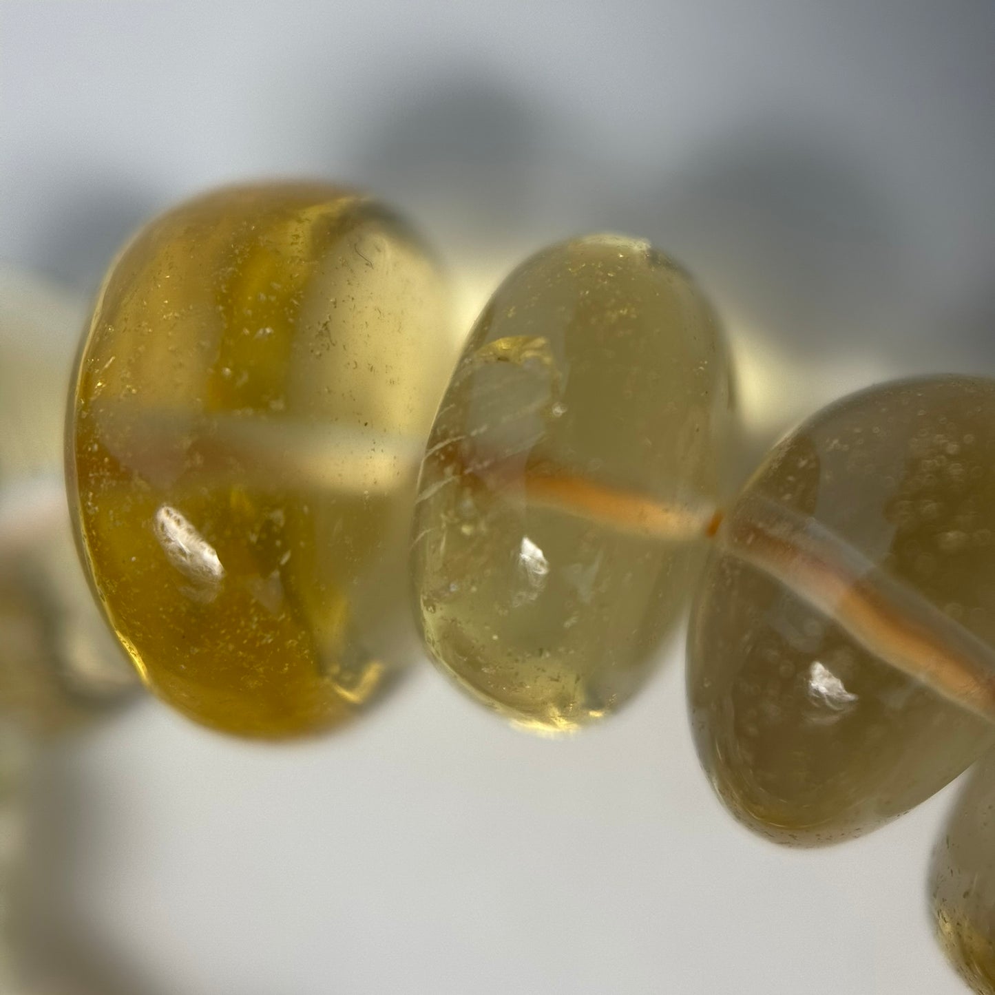 Citrine Polished Rondelle Gemstone Beads (AA Quality)