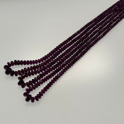 Garnet Faceted Rondelle Gemstone Beads (AAAA Quality)