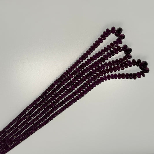 Garnet Faceted Rondelle Gemstone Beads (AAAA Quality)
