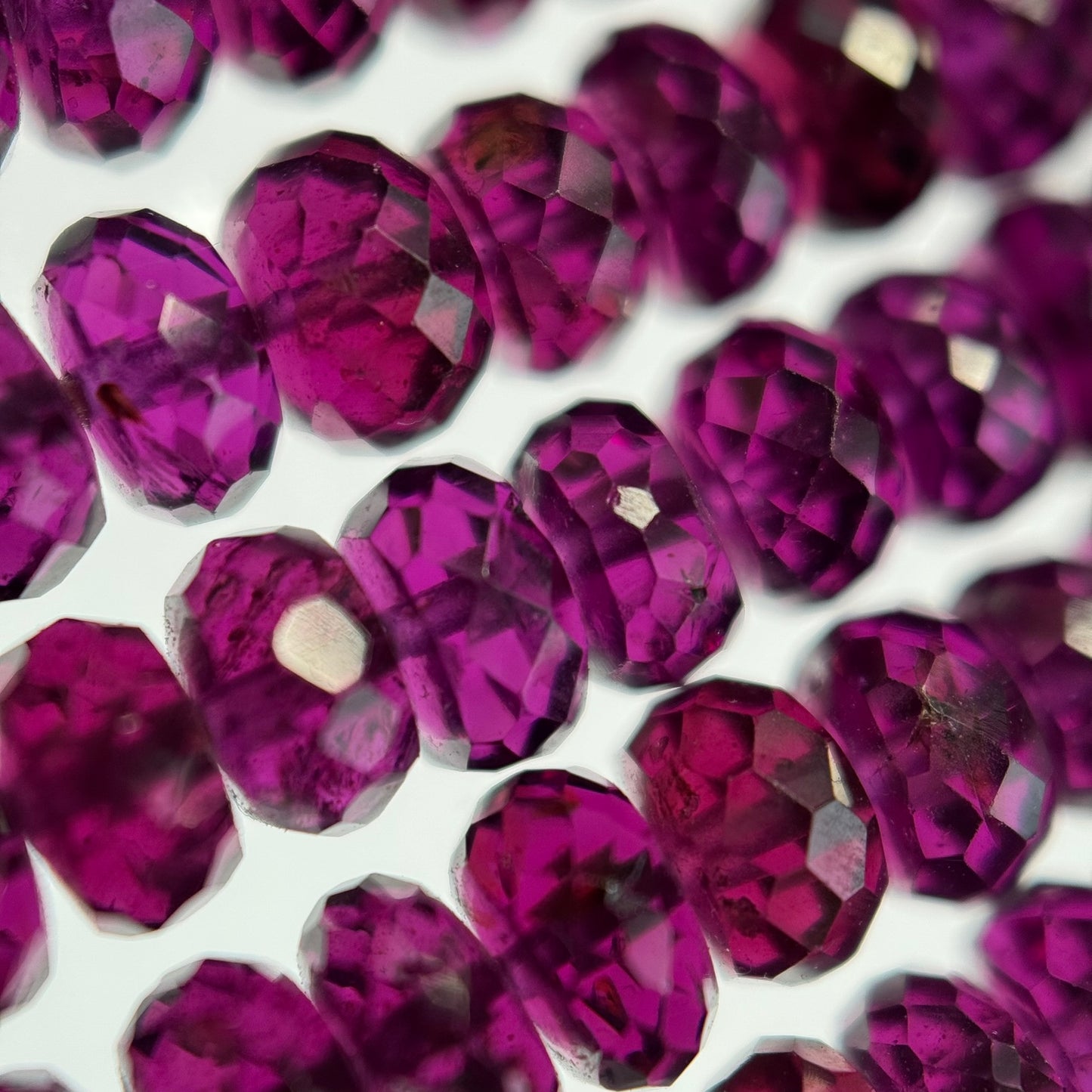 Garnet Faceted Rondelle Gemstone Beads (AAAA Quality)