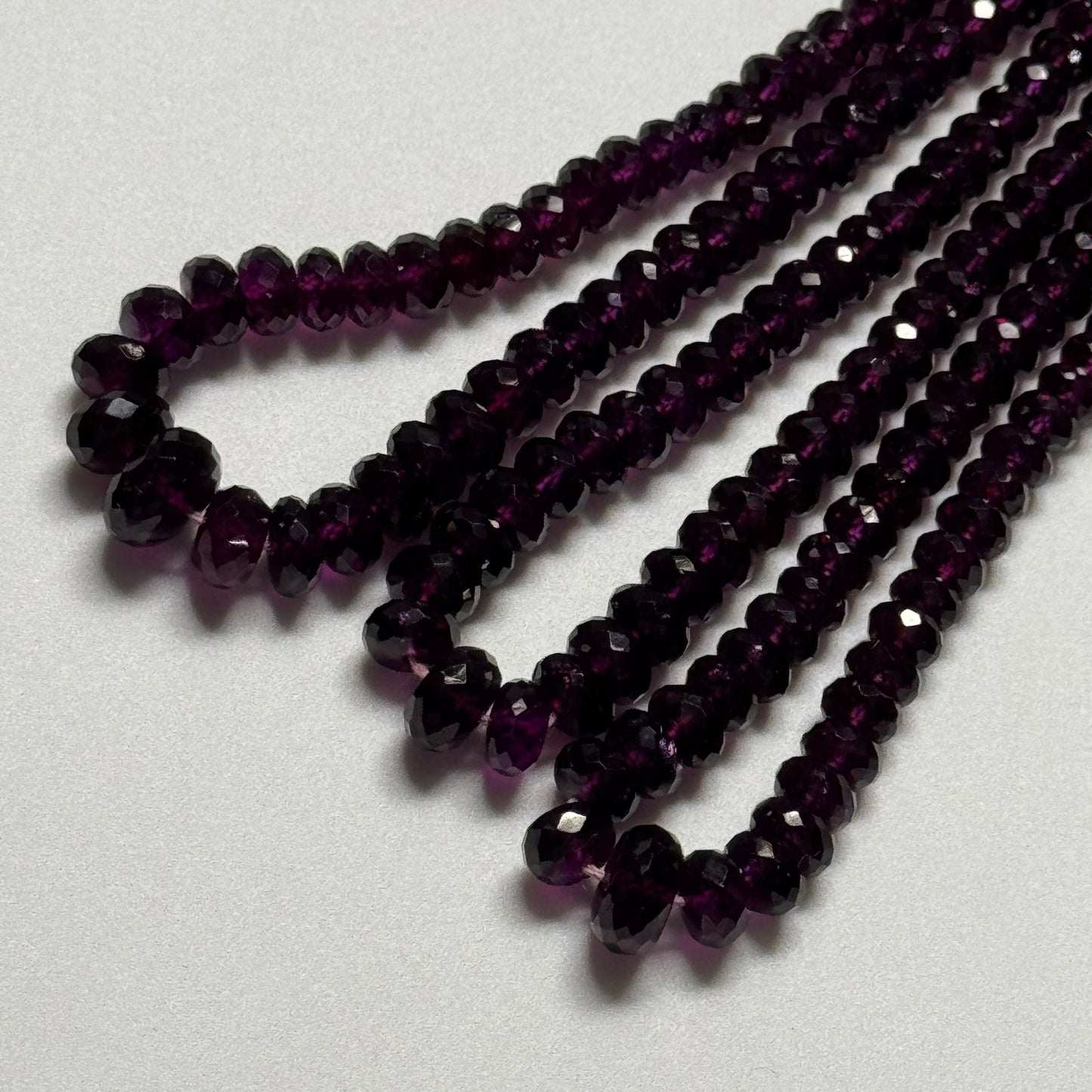 Garnet Faceted Rondelle Gemstone Beads (AAAA Quality)