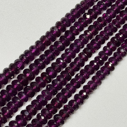Garnet Faceted Rondelle Gemstone Beads (AAAA Quality)