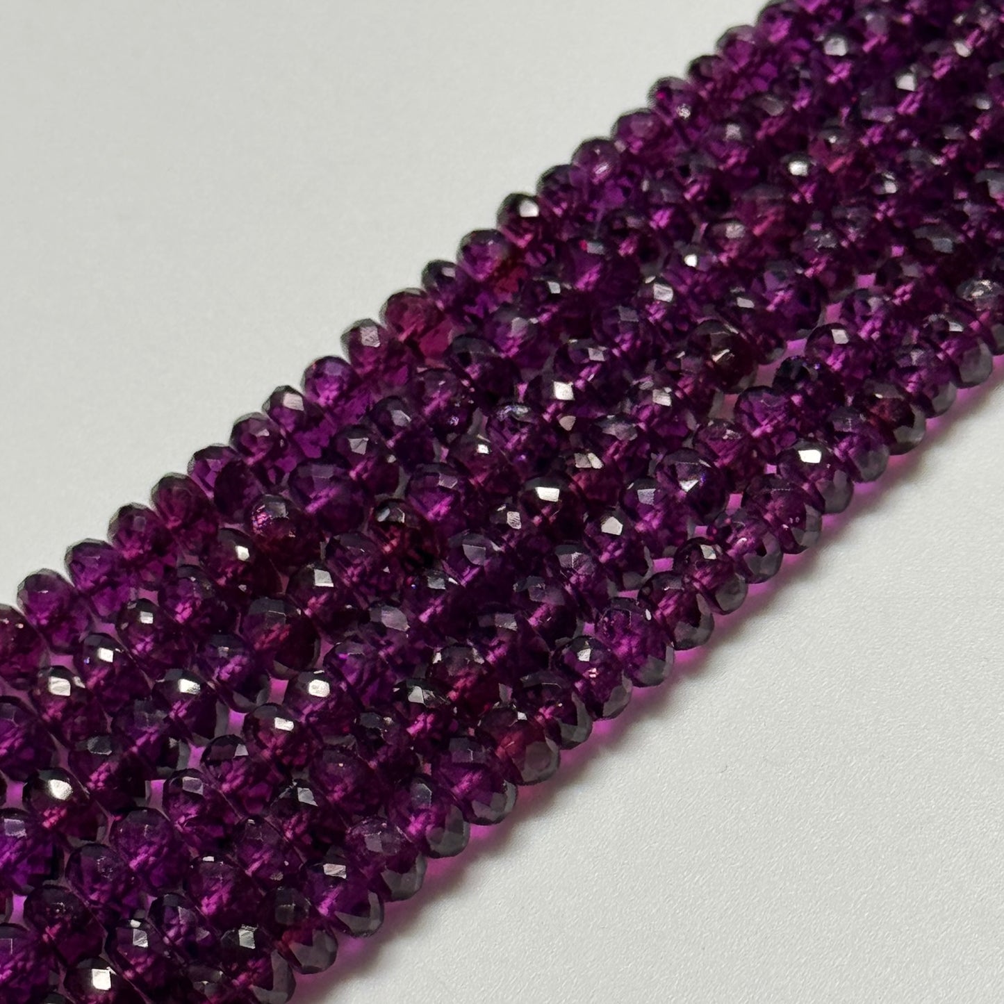 Garnet Faceted Rondelle Gemstone Beads (AAAA Quality)