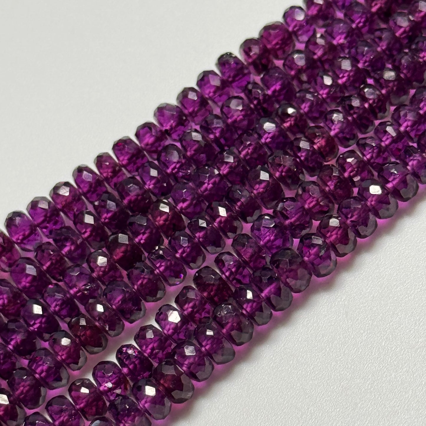 Garnet Faceted Rondelle Gemstone Beads (AAAA Quality)