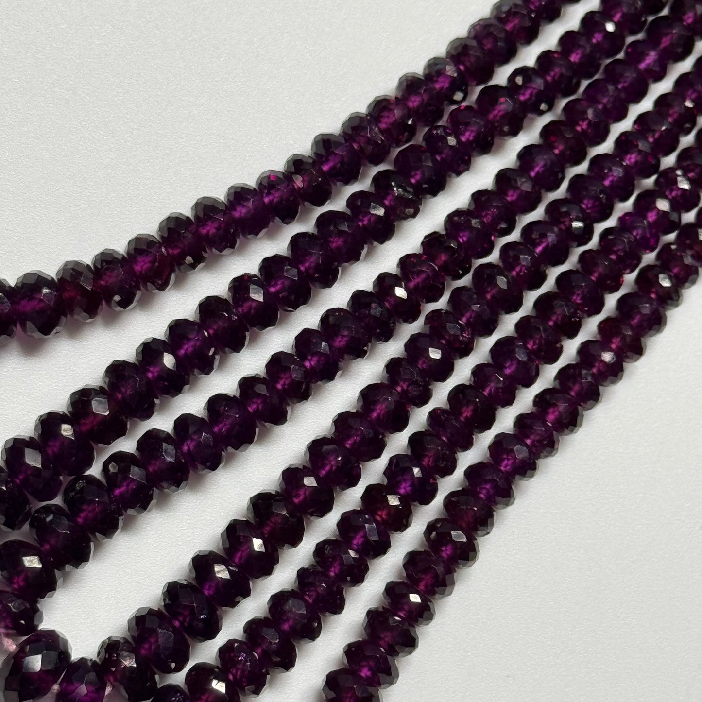 Garnet Faceted Rondelle Gemstone Beads (AAAA Quality)