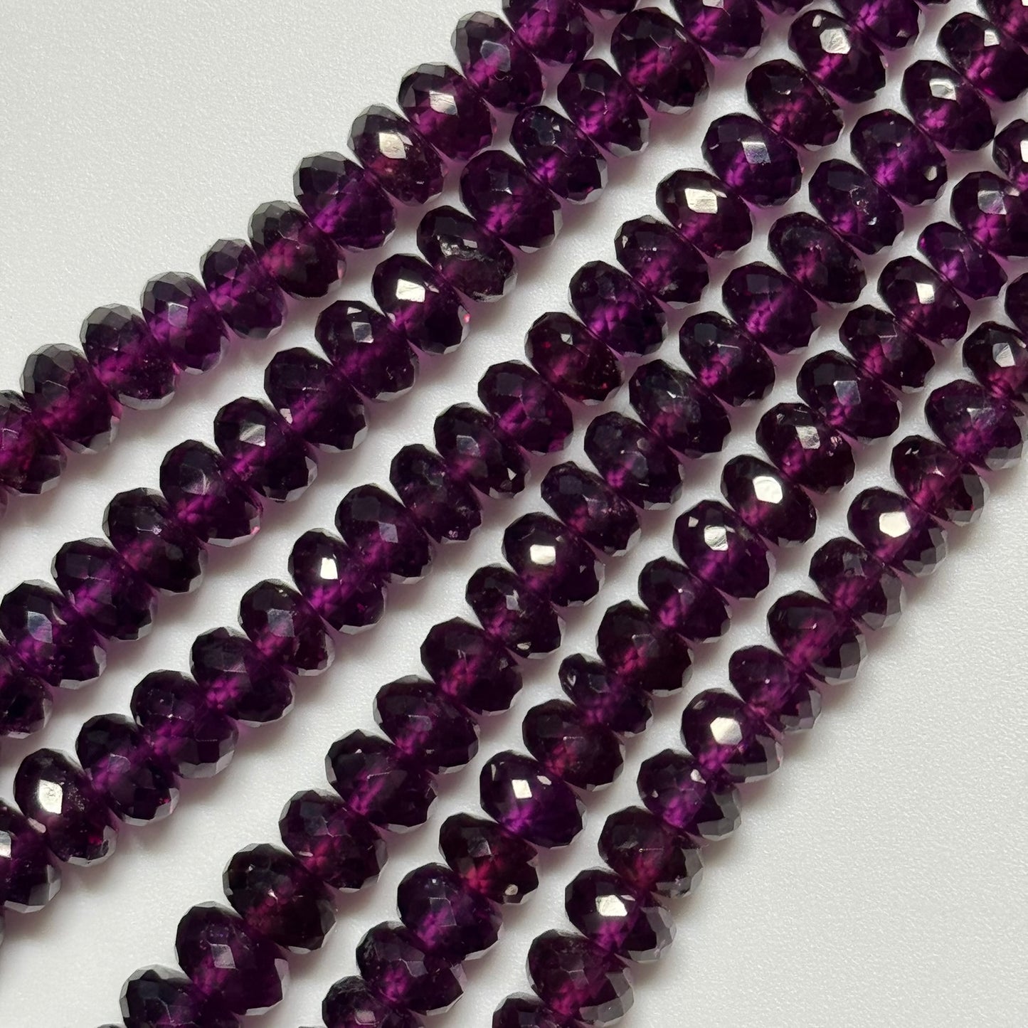 Garnet Faceted Rondelle Gemstone Beads (AAAA Quality)