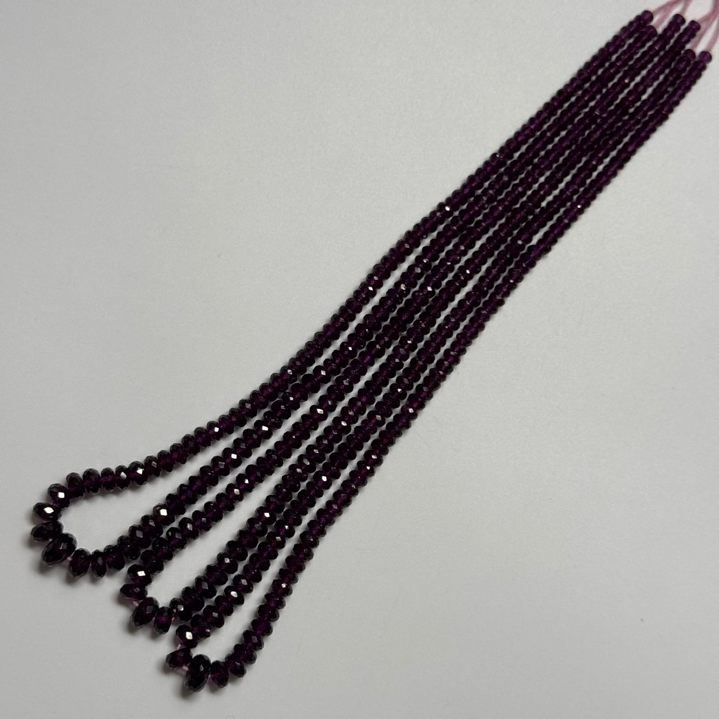 Garnet Faceted Rondelle Gemstone Beads (AAAA Quality)