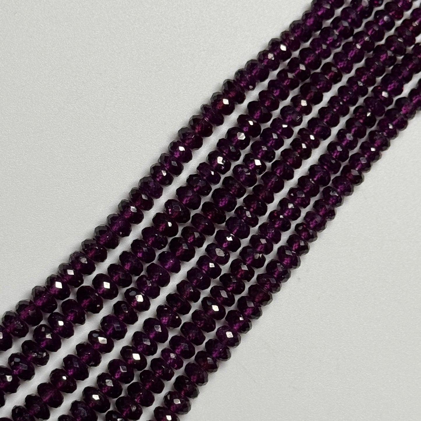 Garnet Faceted Rondelle Gemstone Beads (AAAA Quality)