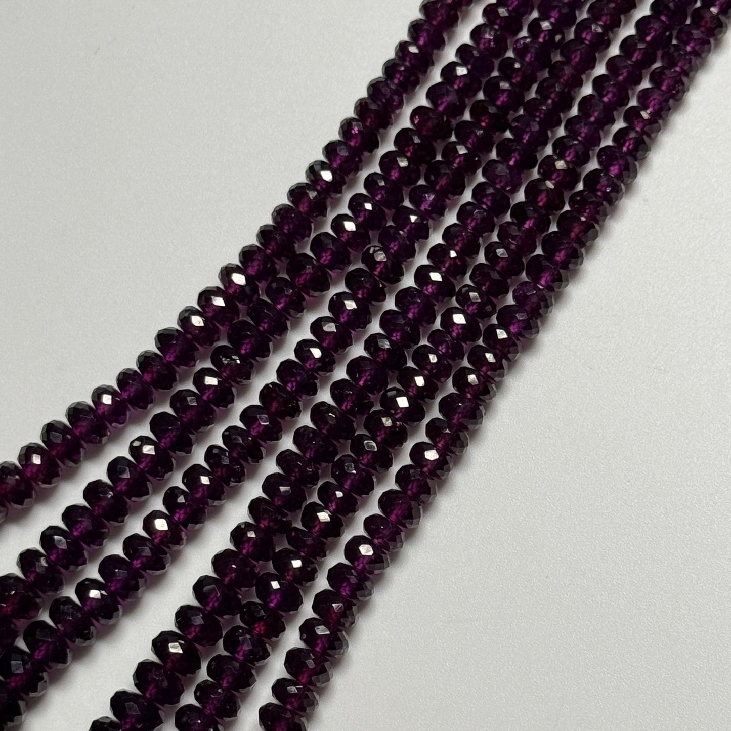 Garnet Faceted Rondelle Gemstone Beads (AAAA Quality)