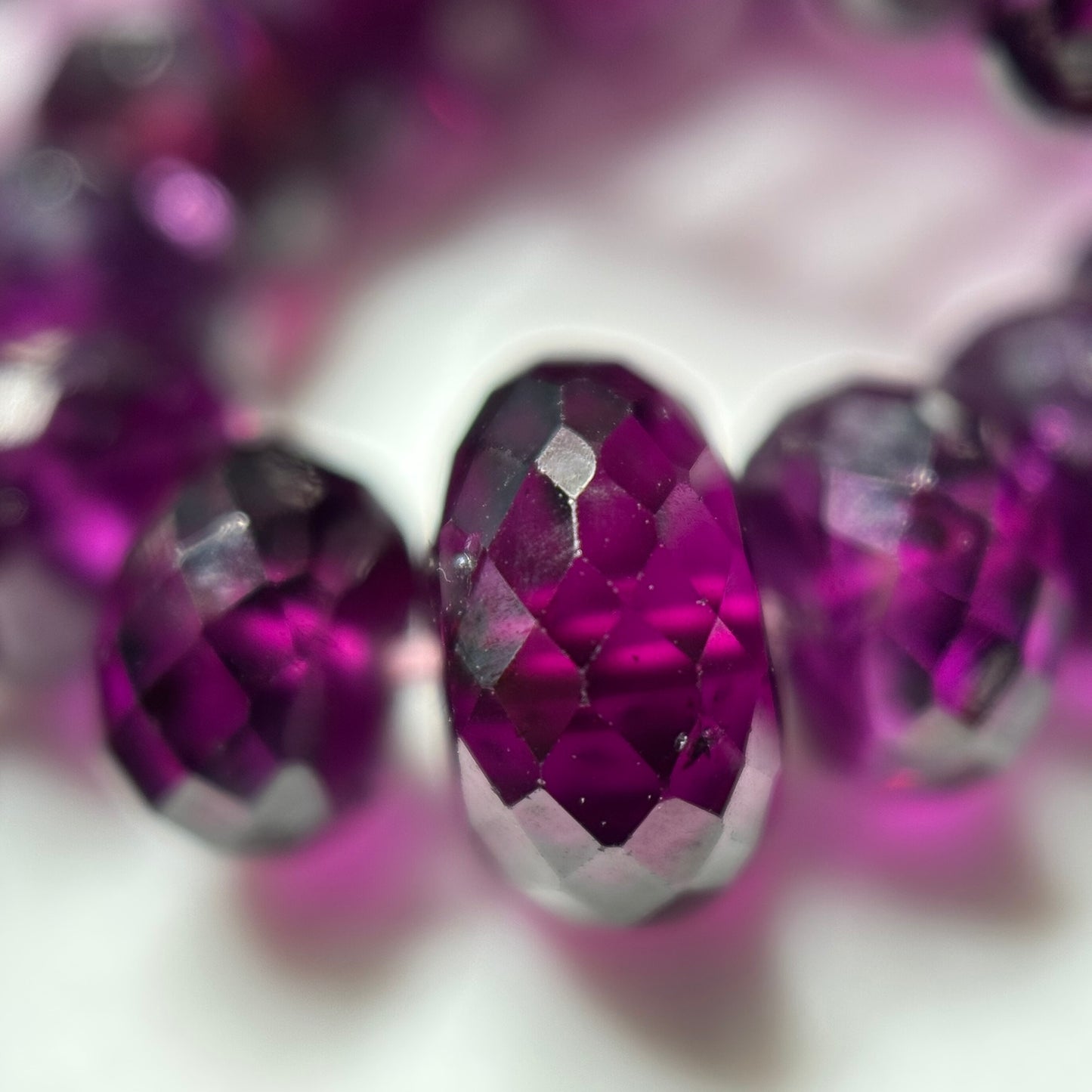 Garnet Faceted Rondelle Gemstone Beads (AAAA Quality)