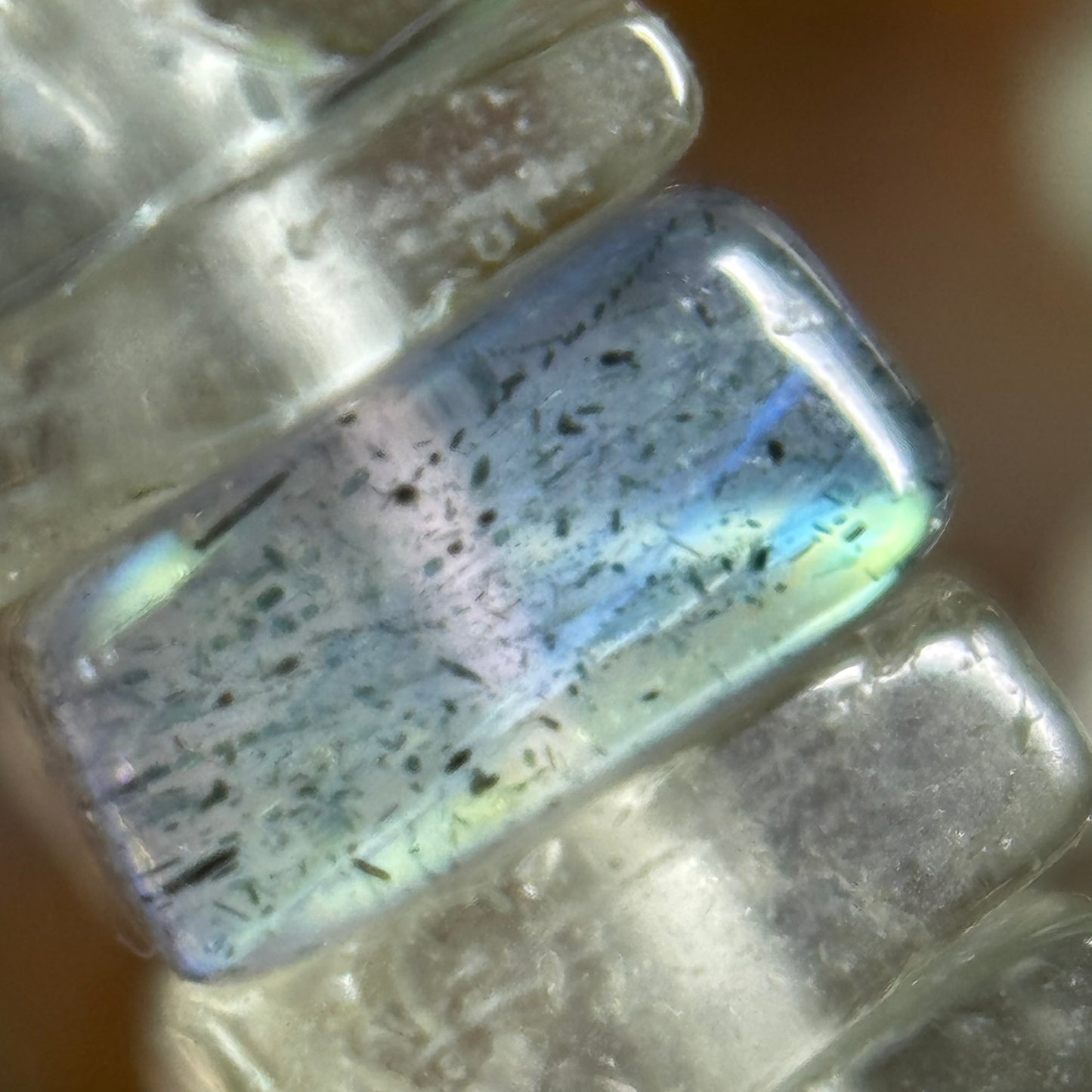 Multicolor Tourmaline Flat Square Shape Gemstone Beads
