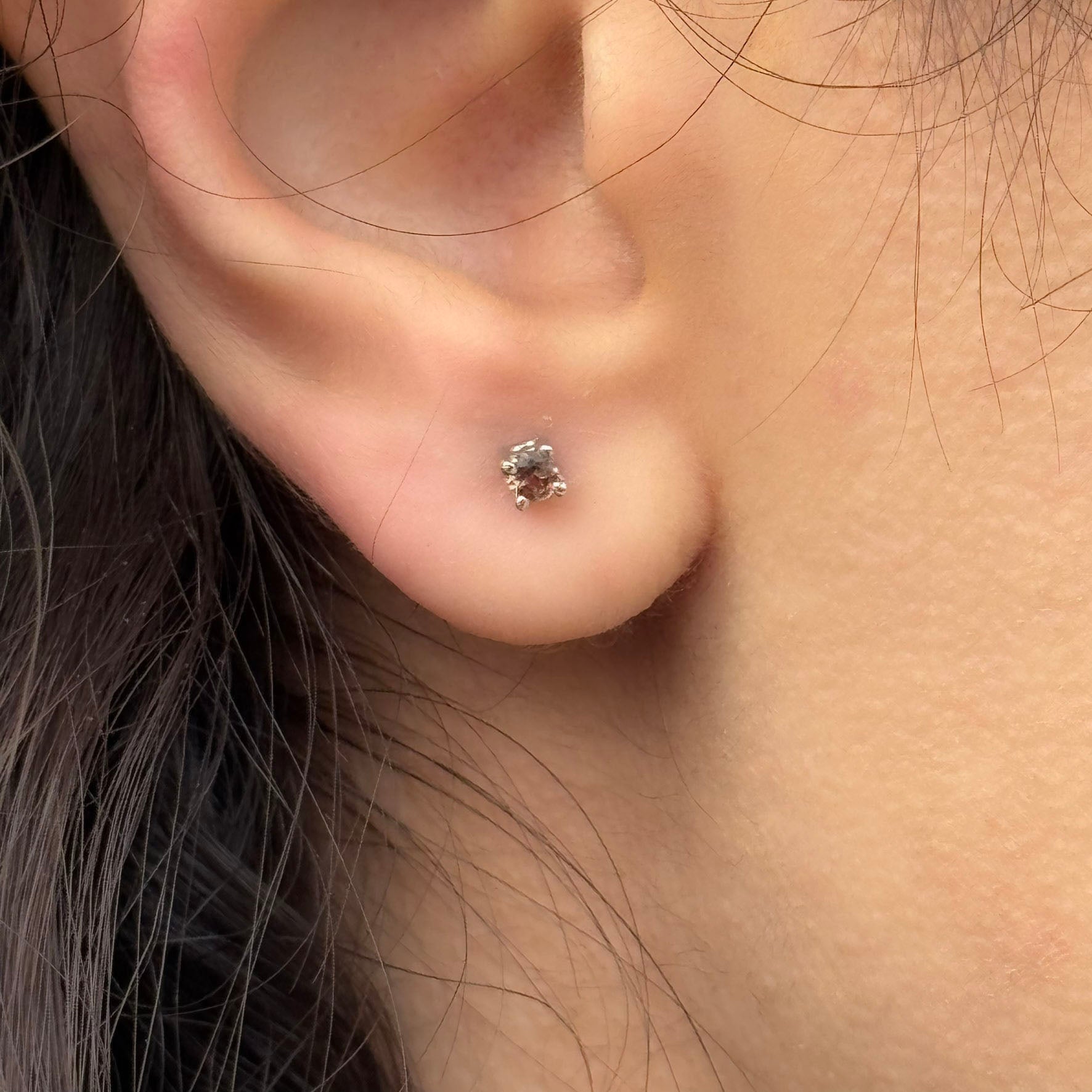 Handmade Round Andalusite Earrings in 925 Sterling Silver - Prong Set Style