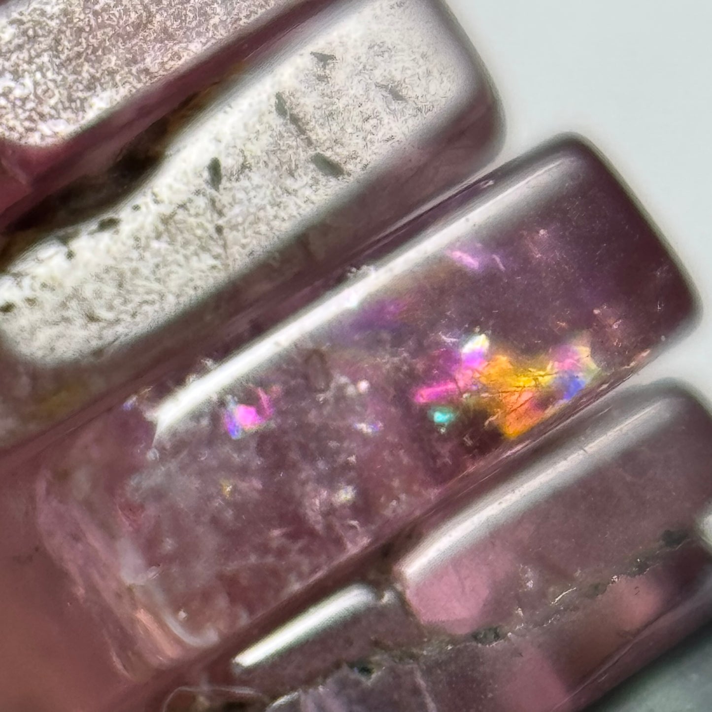 Multicolor Tourmaline Flat Square Shape Gemstone Beads