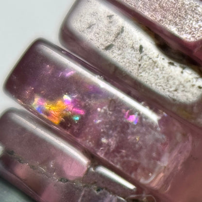 Multicolor Tourmaline Flat Square Shape Gemstone Beads