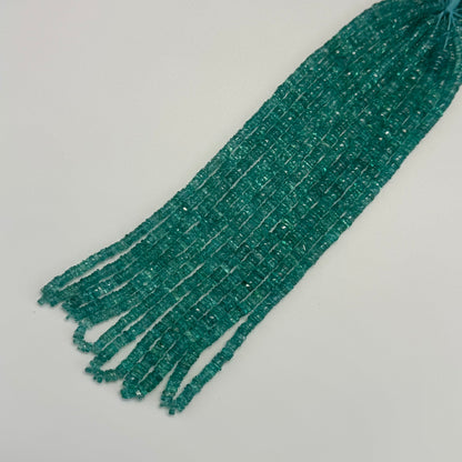 Blue Green Apatite Polished Heishi Gemstone Beads (A Quality)
