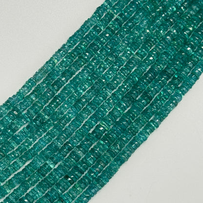 Blue Green Apatite Polished Heishi Gemstone Beads (A Quality)