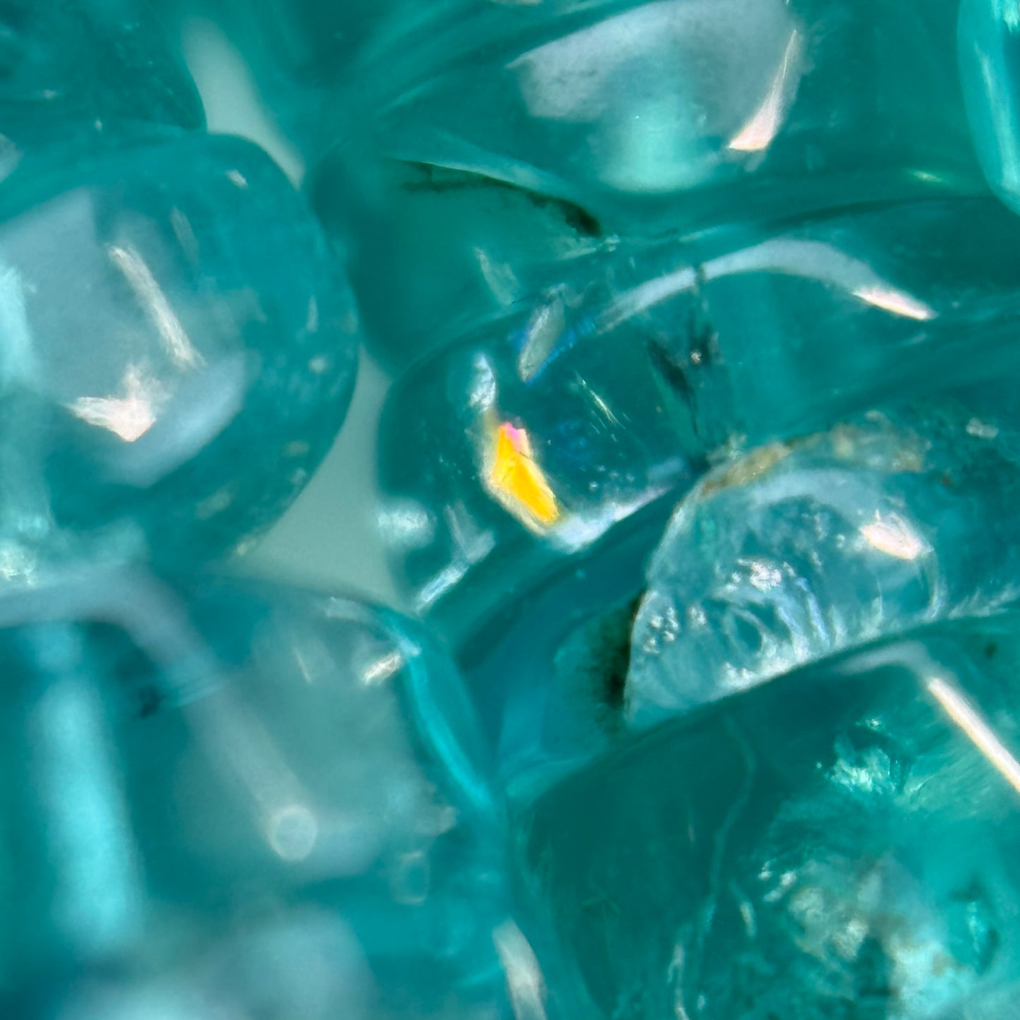 Blue Green Apatite Polished Heishi Gemstone Beads (A Quality)