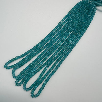 Blue Apatite Polished Heishi Gemstone Beads (A Quality)