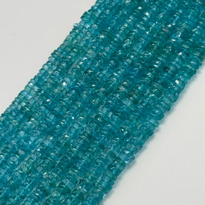 Blue Apatite Polished Heishi Gemstone Beads (A Quality)