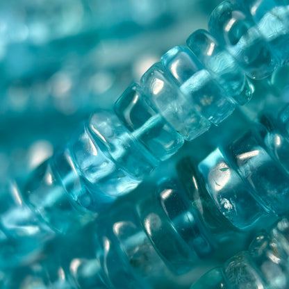 Blue Apatite Polished Heishi Gemstone Beads (A Quality)