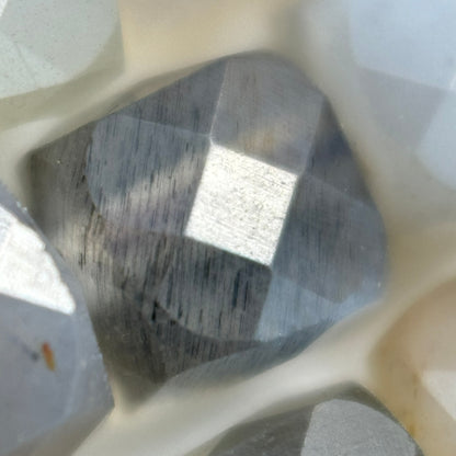 Gray Faceted Moonstone Square Beads