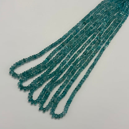 Blue Green Apatite Polished Rondelle Gemstone Beads (A Quality)