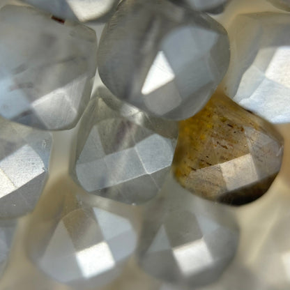 Gray Faceted Moonstone Square Beads