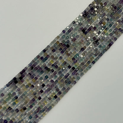 Faceted Fluorite Square Beads