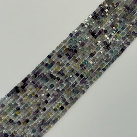 Faceted Fluorite Square Beads
