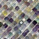 Faceted Fluorite Square Beads