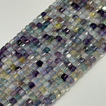 Faceted Fluorite Square Beads