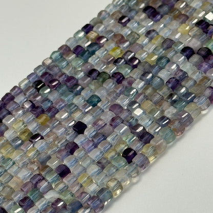 Faceted Fluorite Square Beads