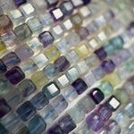 Faceted Fluorite Square Beads