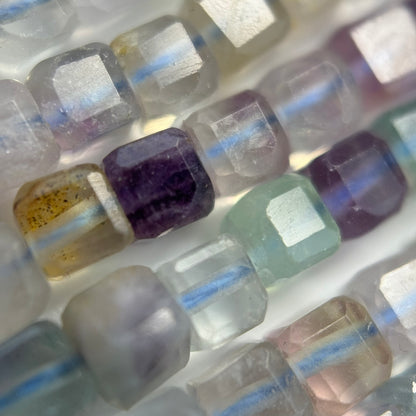 Faceted Fluorite Square Beads