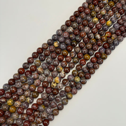 Red Agate Beads - Fancy Red Agate - Polished Round