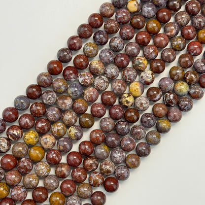 Red Agate Beads - Fancy Red Agate - Polished Round