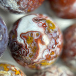 Red Agate Beads - Fancy Red Agate - Polished Round