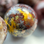 Red Agate Beads - Fancy Red Agate - Polished Round