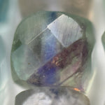 Faceted Rainbow Green Fluorite Square Beads