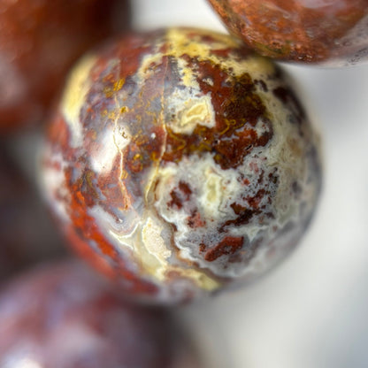 Red Agate Beads - Fancy Red Agate - Polished Round