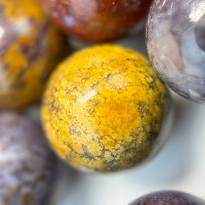 Red Agate Beads - Fancy Red Agate - Polished Round