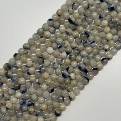 Dumortierite in Quartz Polished Round Gemstone Beads - (AA Quality)