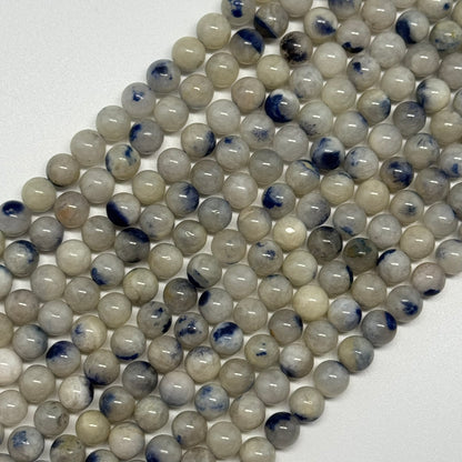 Dumortierite in Quartz Polished Round Gemstone Beads - (AA Quality)