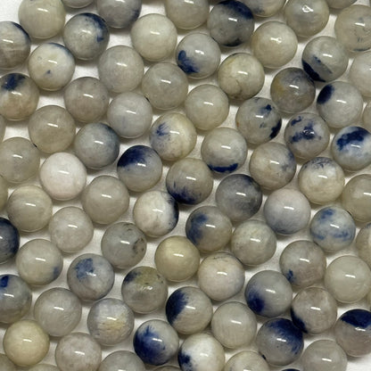 Dumortierite in Quartz Polished Round Gemstone Beads - (AA Quality)