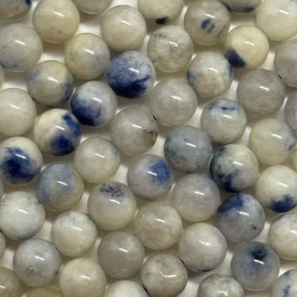 Dumortierite in Quartz Polished Round Gemstone Beads - (AA Quality)