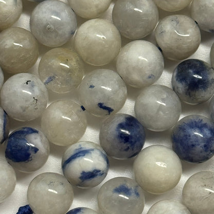 Dumortierite in Quartz Polished Round Gemstone Beads - (AA Quality)