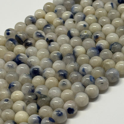 Dumortierite in Quartz Polished Round Gemstone Beads - (AA Quality)
