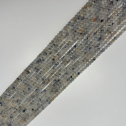 Dumortierite in Quartz Polished Round Gemstone Beads - (AA Quality)